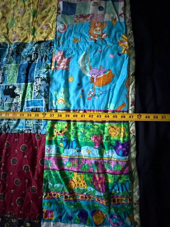 Adorable Patchwork Quilted Throw Blanket w/ Care Bear, Paddington Bear - Picture 8 of 15